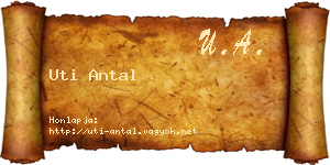 Uti Antal névjegykártya